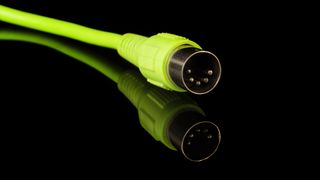 Fluorescent green MIDI cable