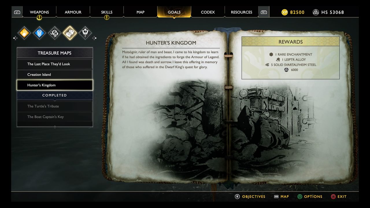 God of War treasure map locations