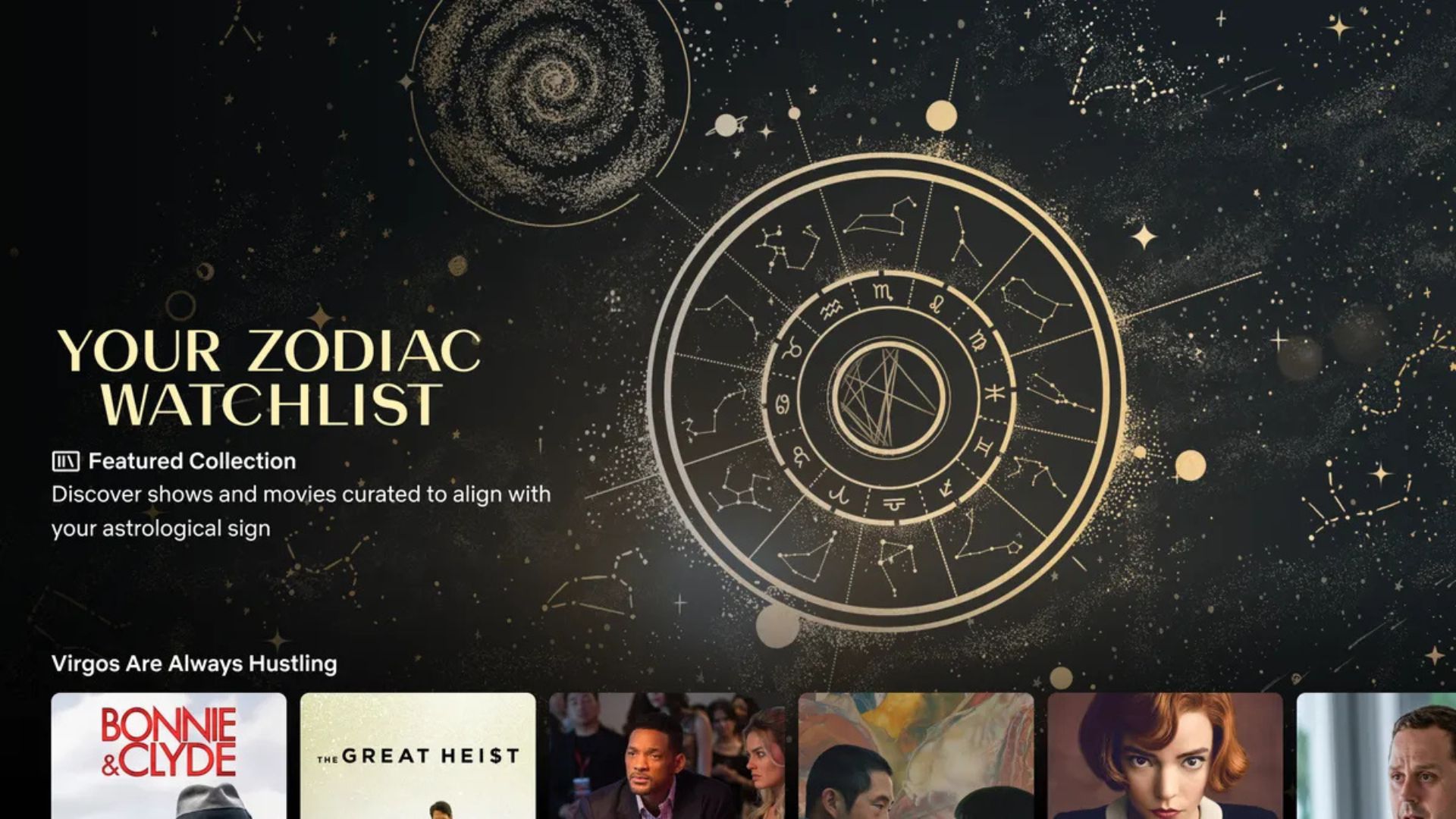 A screenshot of Netflix&#039;s zodiac wishlist