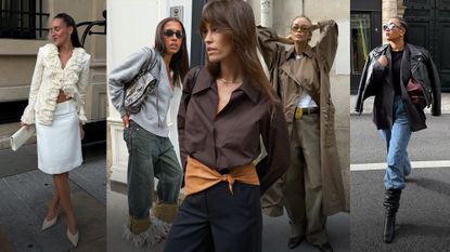 A collage of the key winter French fashion trends.