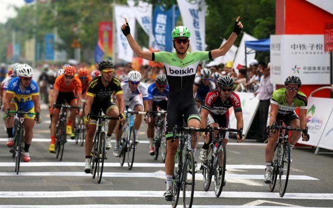 Theo Bos (Belkin) wins stage 4 of Tour of Hainan