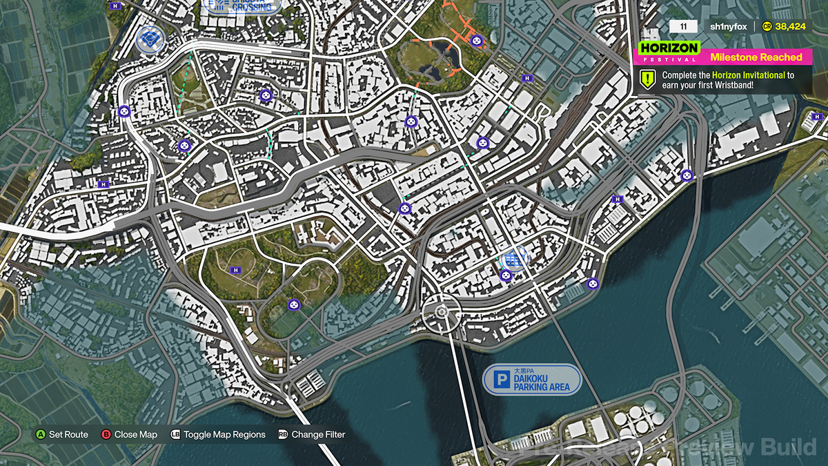 Screenshots of the Forza Horizon 6 detailing the Tokyo City portion of the map.