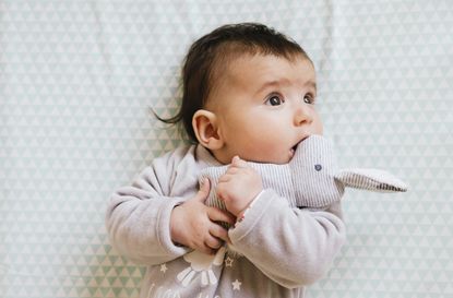 baby with soft toy