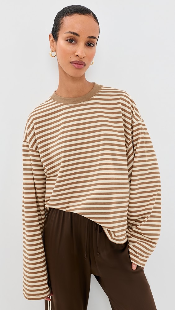 Bloom Long Sleeve Tee - Chocolate Stripe