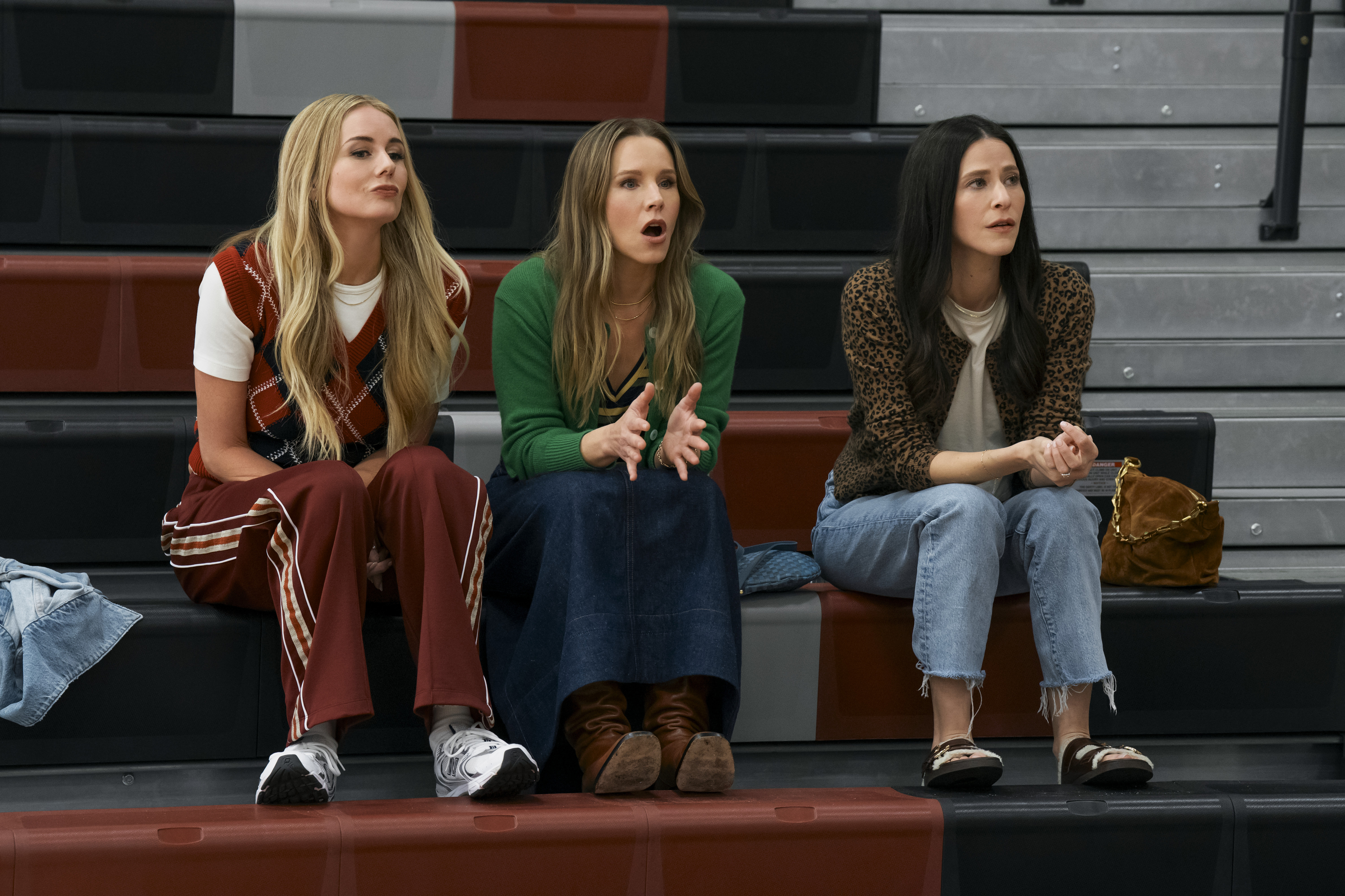 (L to R) Justine Lupe as Morgan, Kristen Bell as Joanne, Jackie Tohn as Esther in episode 202 of Nobody Wants This.