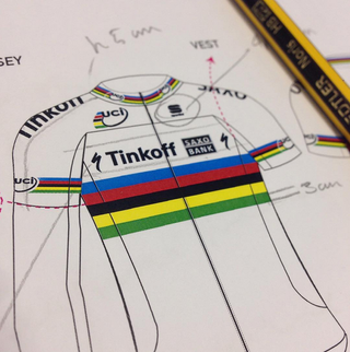 A drawing of Peter Sagan's world champion's jersey