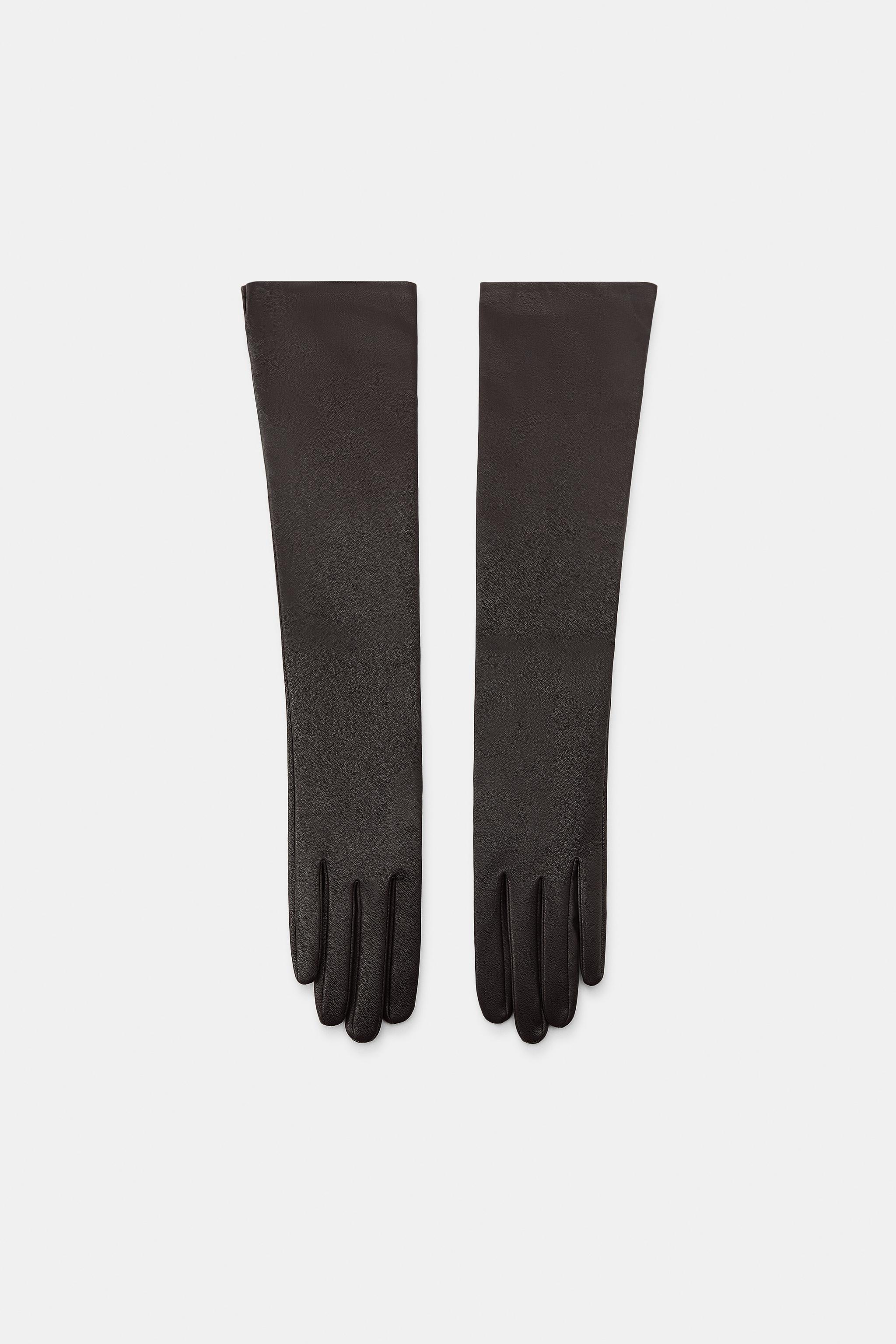100% Leather Long Gloves