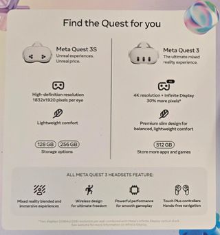 Meta Quest 3A in-store display one-sheet.