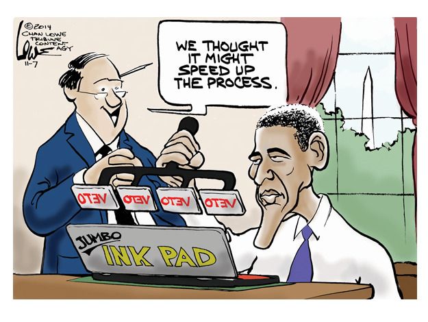 Obama cartoon veto Congress