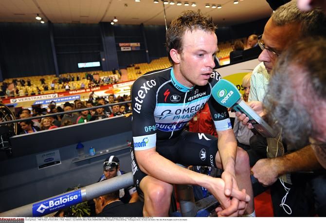 Iljo Keisse gives an interview after the race