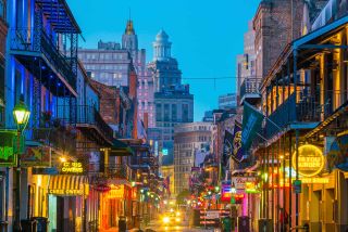  Pubs and bars with neon lights in the French Quarter, New Orleans