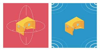 A flat, vector-style illustration showing Google's best practices around VR.