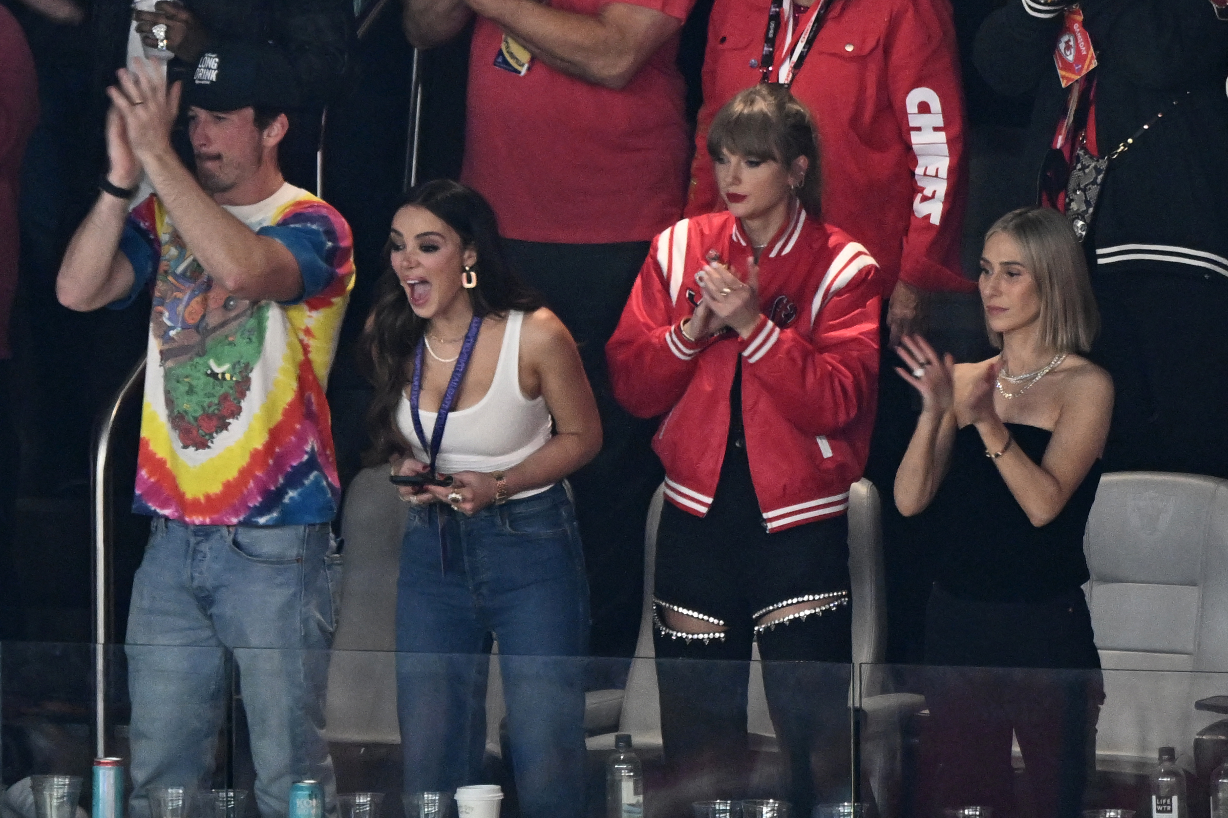 Taylor Swift wearing a pair of Area jeans