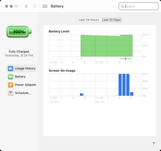 macOS Big Sur battery chart