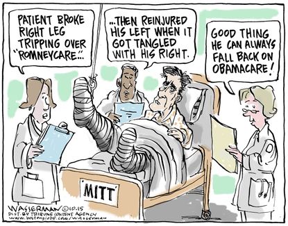 Obama cartoon U.S. Mitt Romney Obamacare