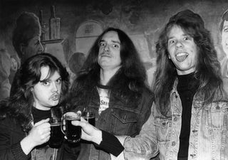 Have a drink on me, Metallica backstage at Aardshock Festival in 1984