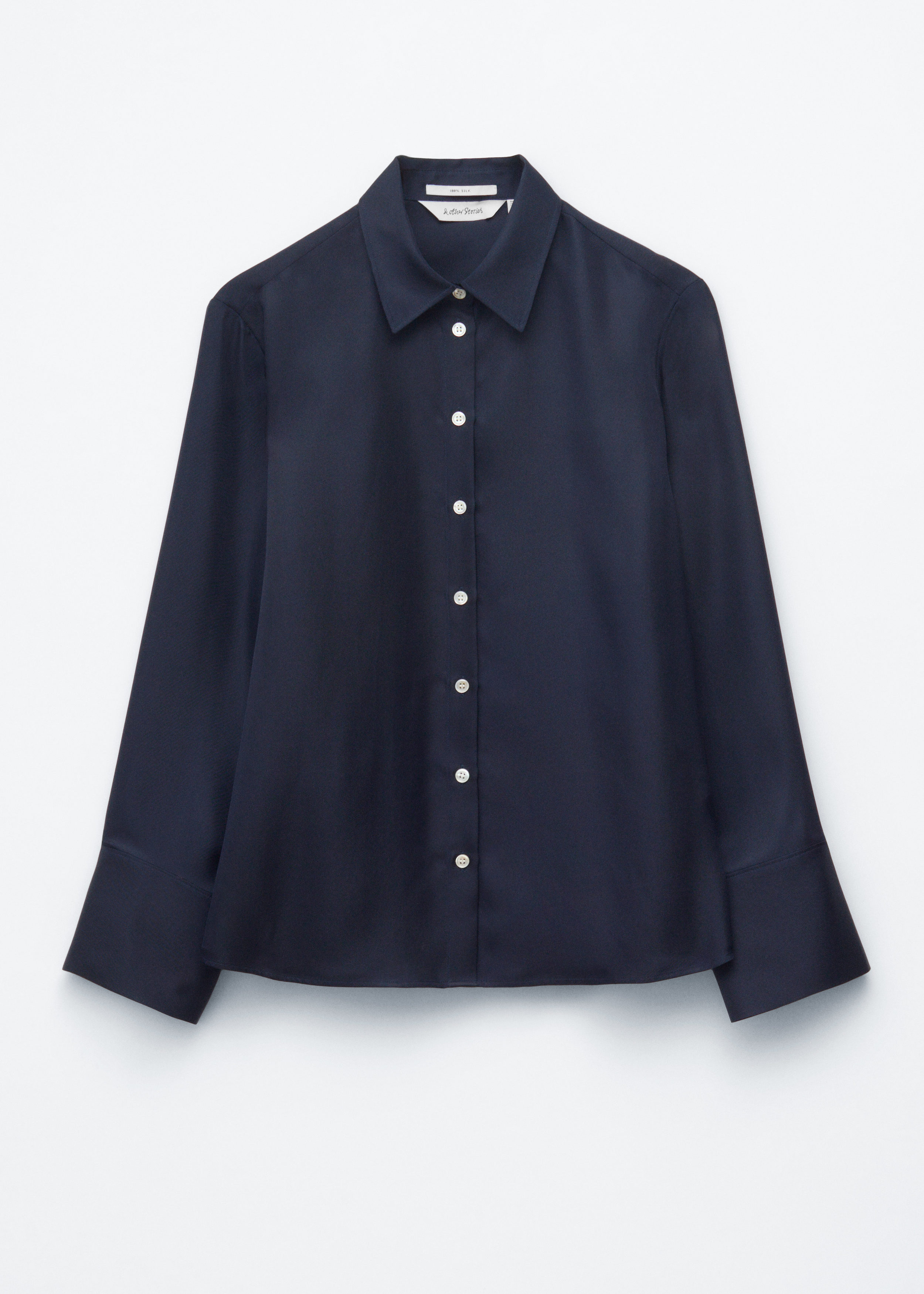 Relaxed Silk Shirt - Dark Blue