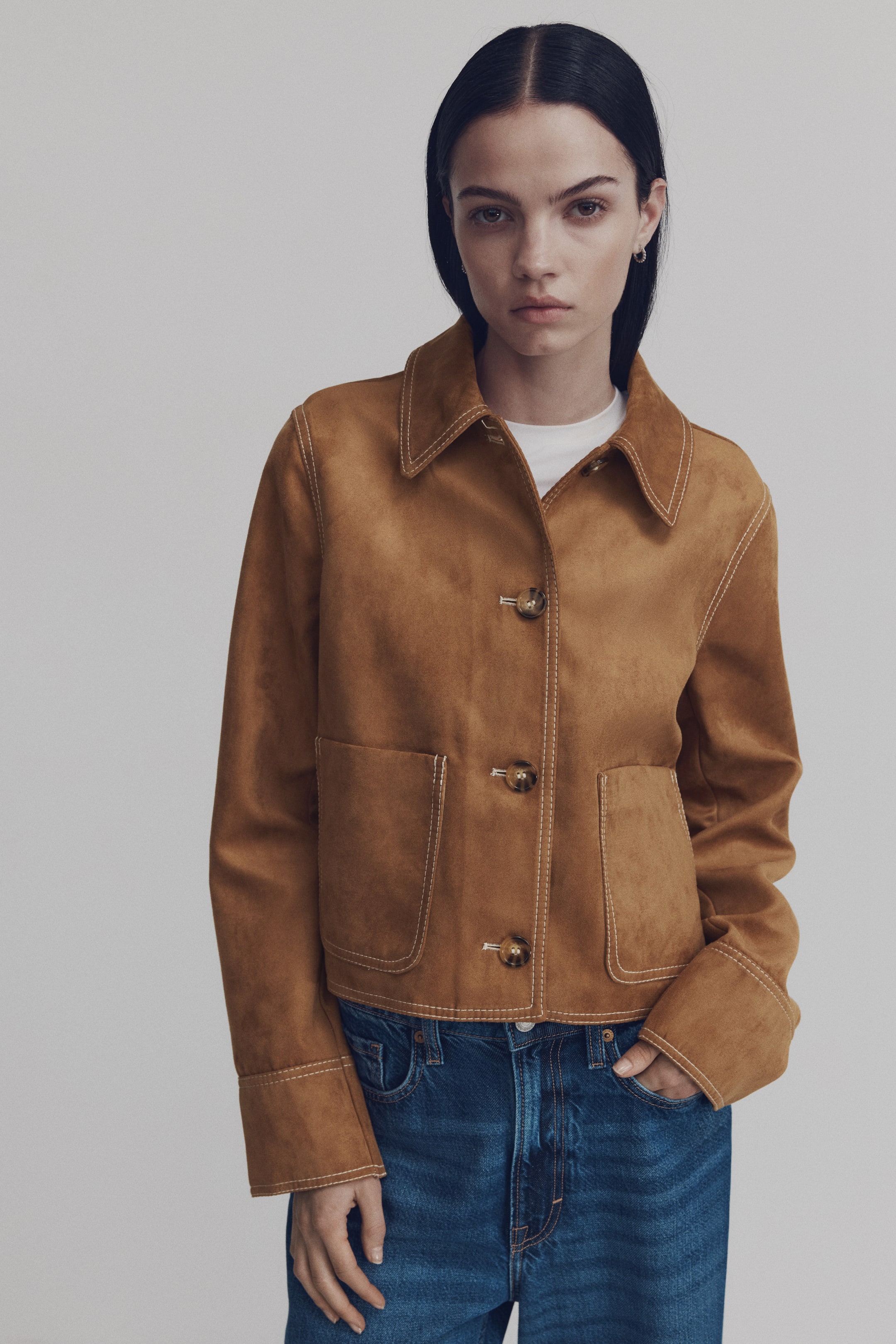 Jacket With Collar - Beige