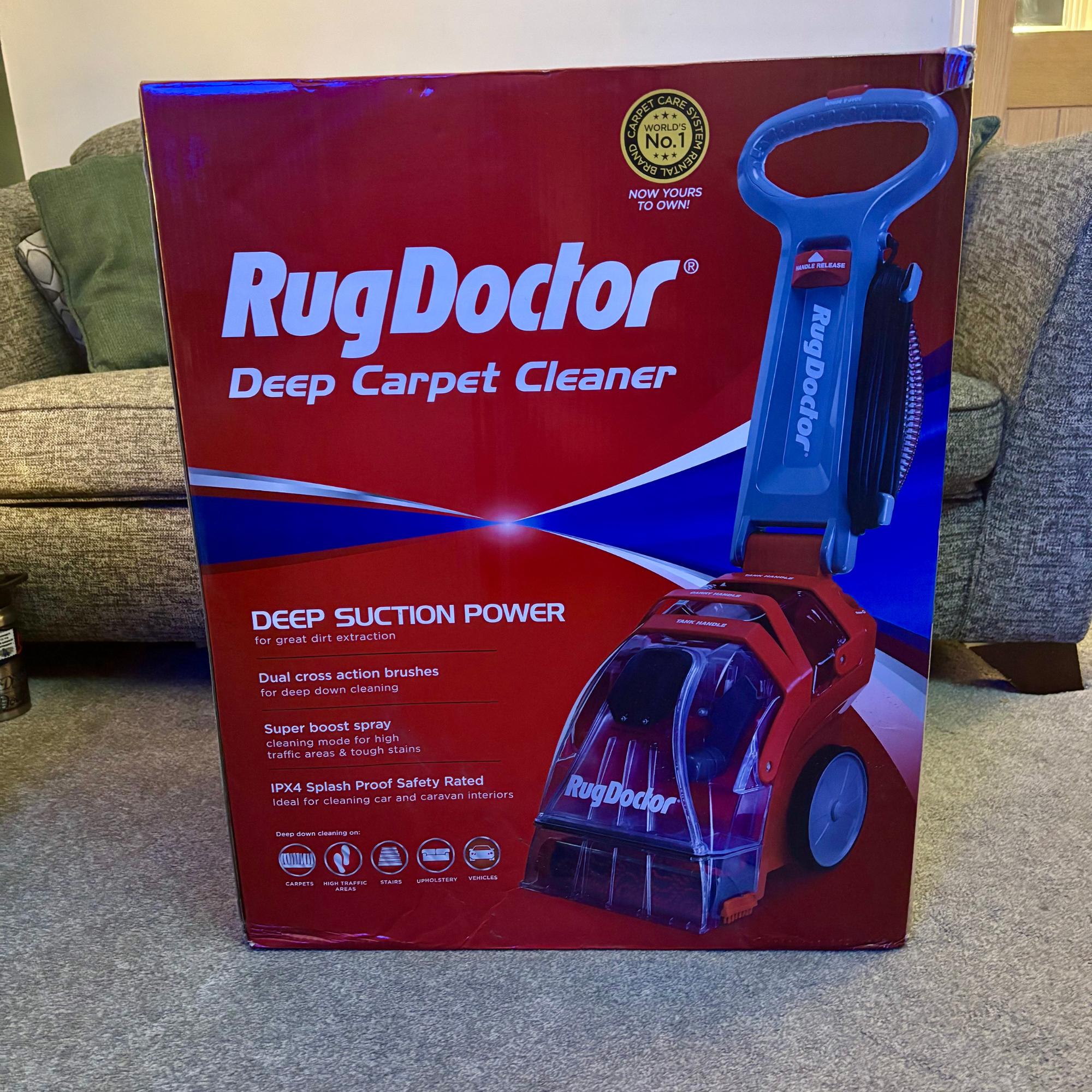 Rug Doctor Deep Upright Carpet Cleaner packaging