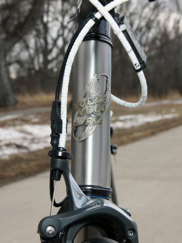 Vuelo Velo uses unique head tube badges for each model.