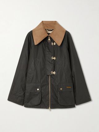 Kelburn Corduroy-Trimmed Waxed-Cotton Jacket