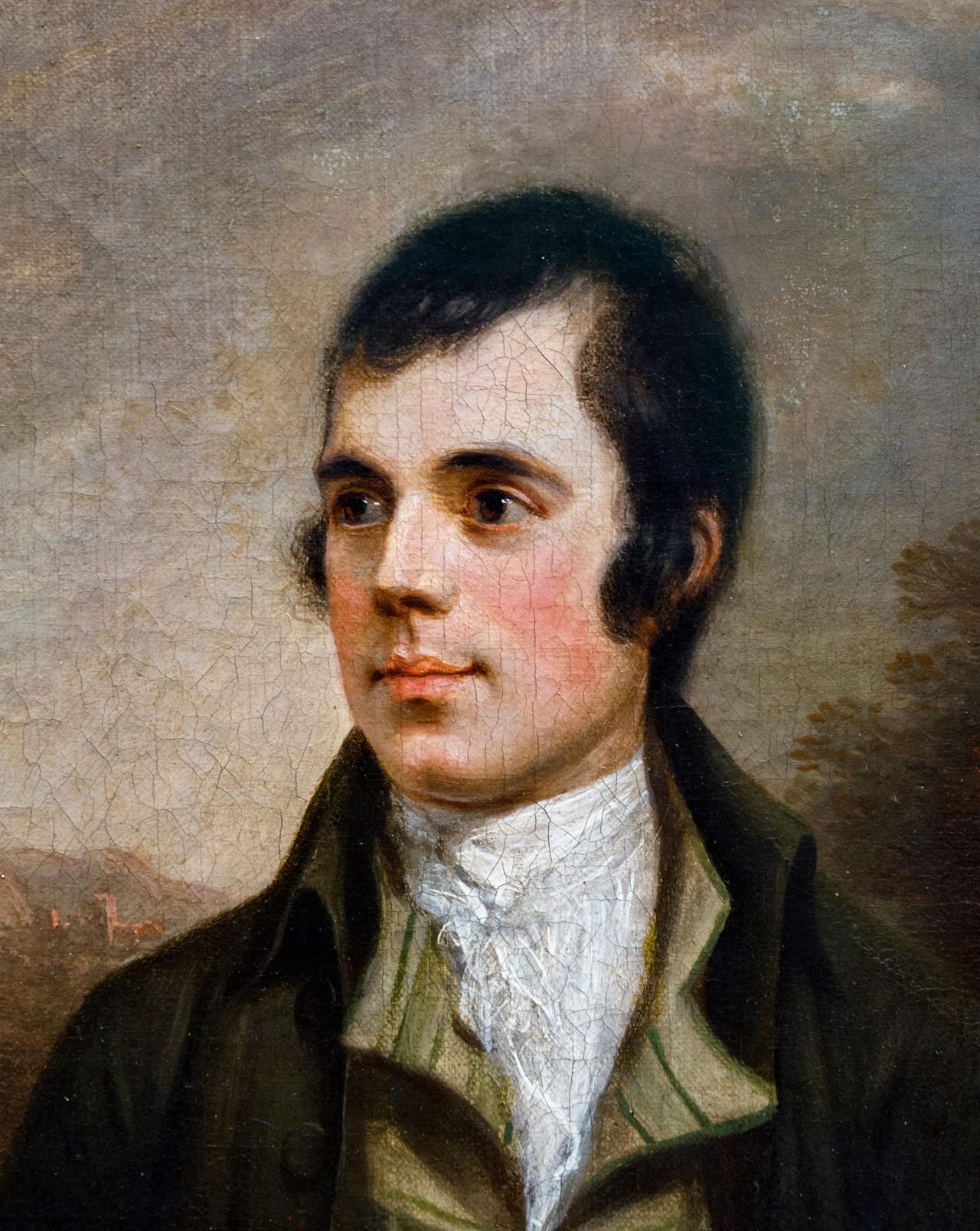 The 18th century Scottish poet Robert Burns (1759-1796). Portrait by Alexander Nasmyth, oil on canvas, 1787.