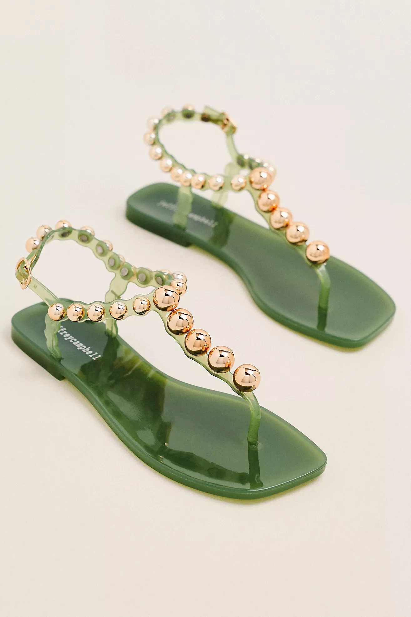 Jeffrey Campbell Plated T Strap Flip-Flop Sandals