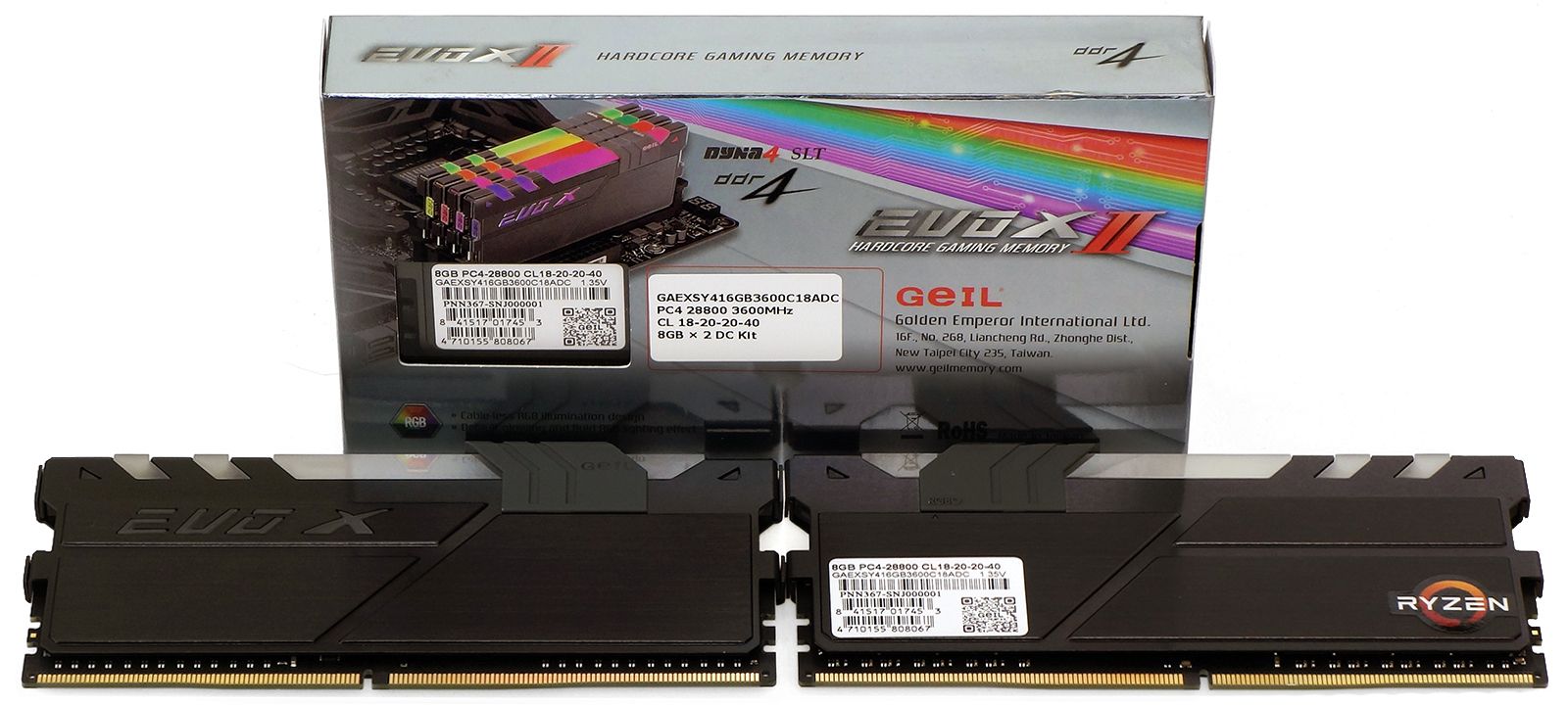 GeIL EVO X 32GB (16GB×2) DDR4メモリー Geil Evo X II AMD-Edition DDR4-3600 Review: Ryzen Overclocking