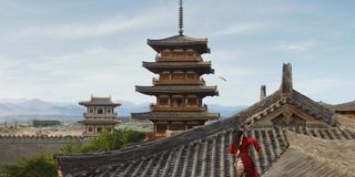 Mulan running on the rooftops