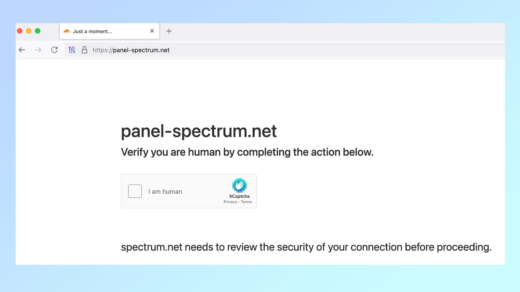 A screenshot of a fake site implements internet and cable provider spectrum