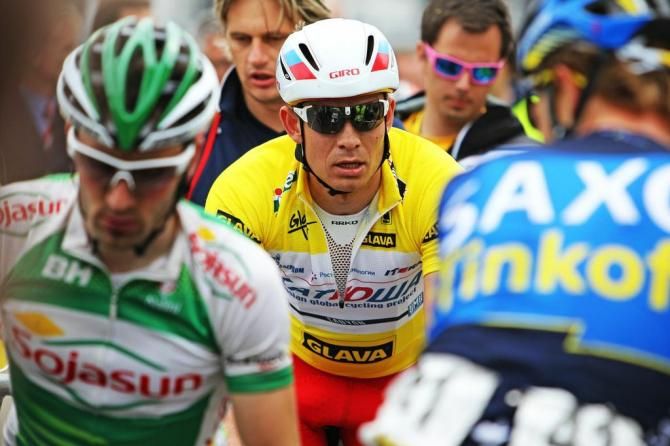 Race leader Alexander Kristoff (Katusha) in action during stage 3