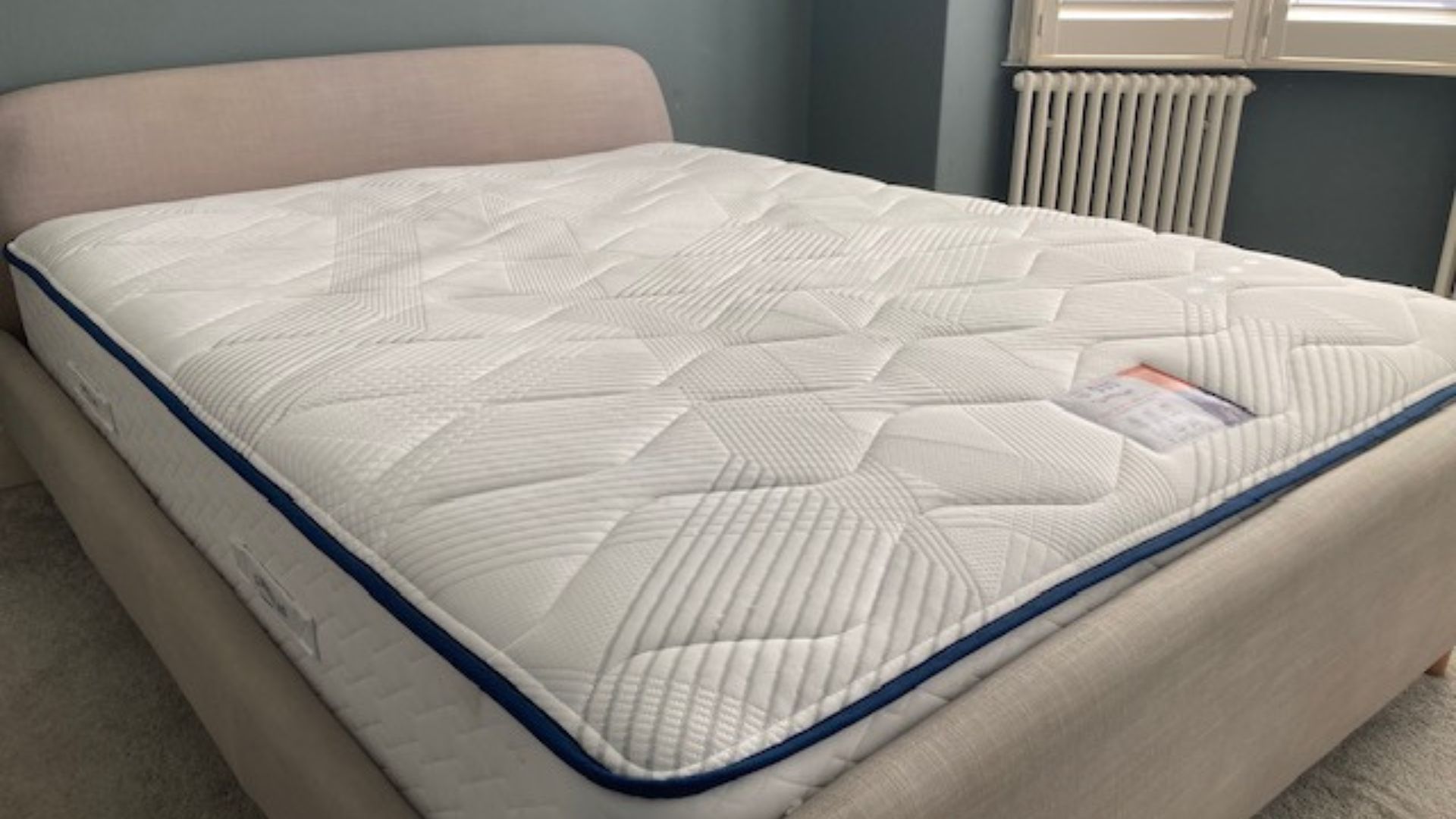 The Slumberland Duo 1400 2-in-1 Mattress in Linda Harrison's home being tested