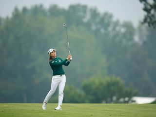 Minjee Lee after hitting a shot on the fairway