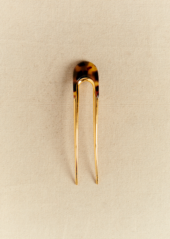 Gladys Hair Accessory - Gold Tortoiseshell - Brass - S&eacute;zane