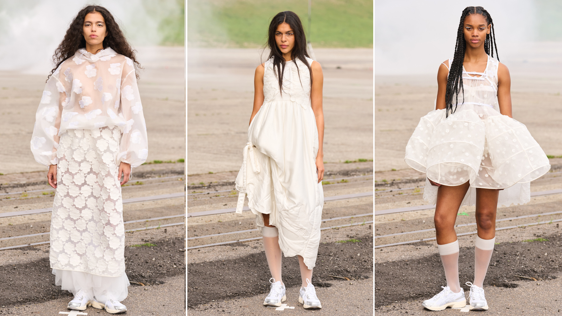 three models from the Cecilie Bahnsen show