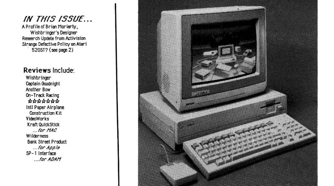 A snippet from Computer Entertainer showing a 1980s PC with a CRT monitor.