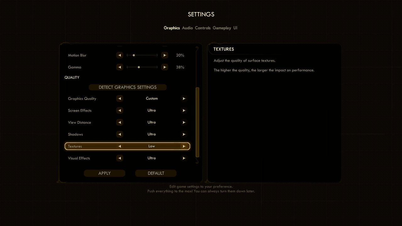 The Outer Worlds settings and image quality comparison