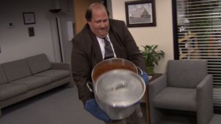 Kevin about to spill the chili in The Office