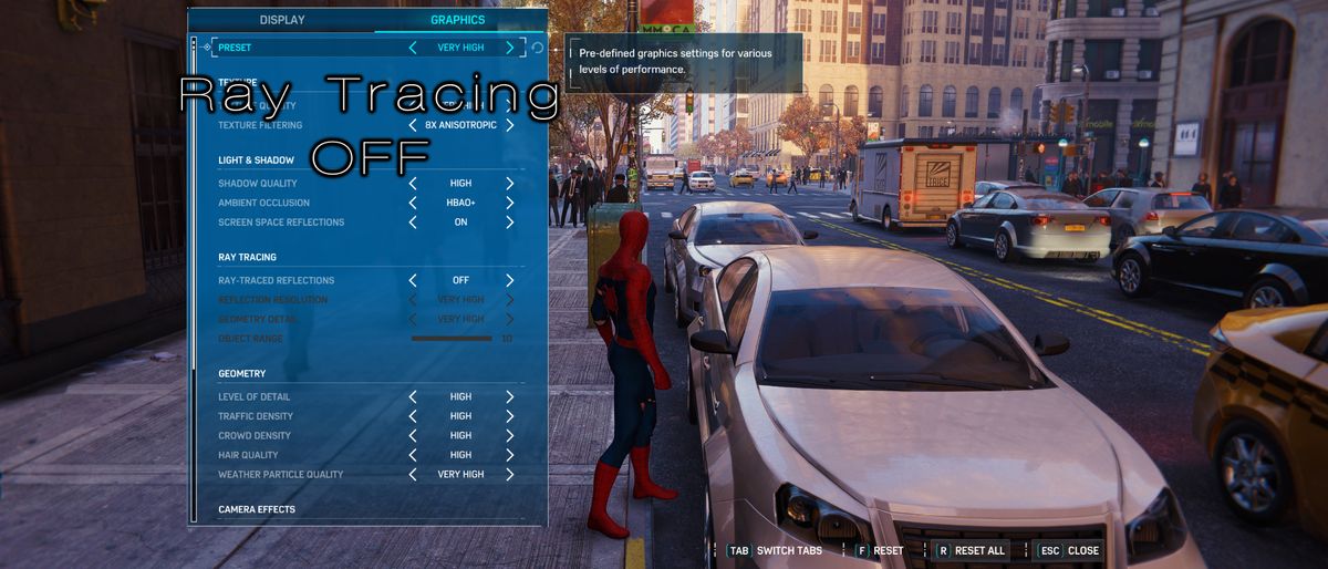 Marvel's Spider-Man Ray-Tracing Comparisons