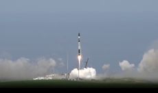 A Rocket Lab Electron vehicle launches the first "Gen-3" Earth-imaging satellite for the company Blacksky on Feb. 18, 2025.