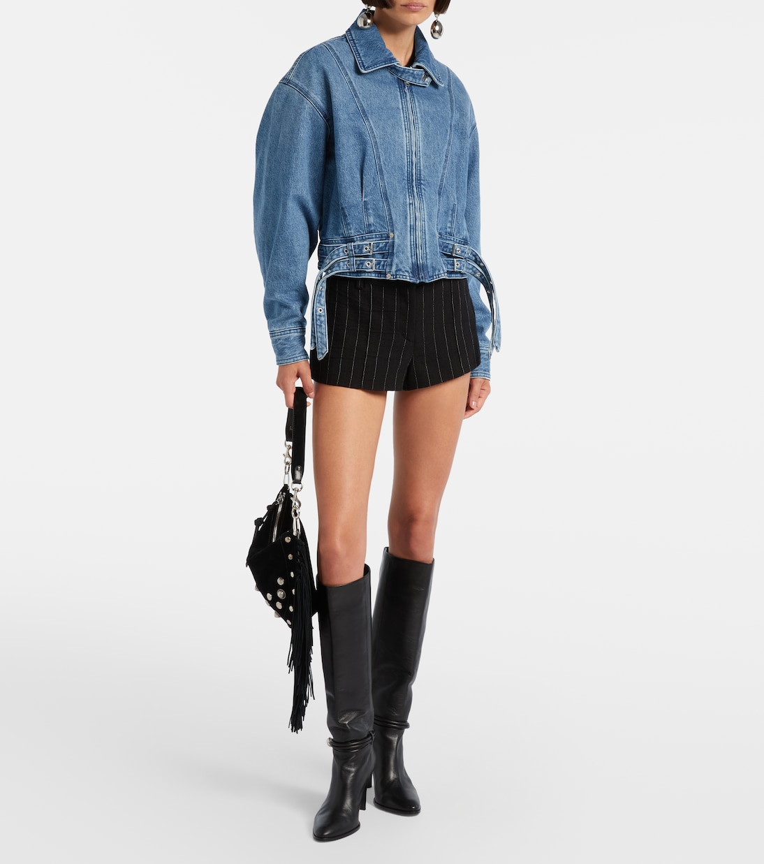 Santa Cropped Denim Jacket