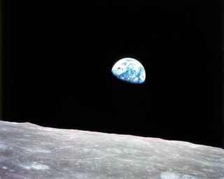 Earth rise photo taken by Apollo 8 astronauts