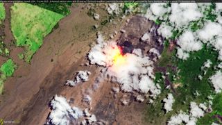 Hawaii's Kīlauea seen erupting from space.