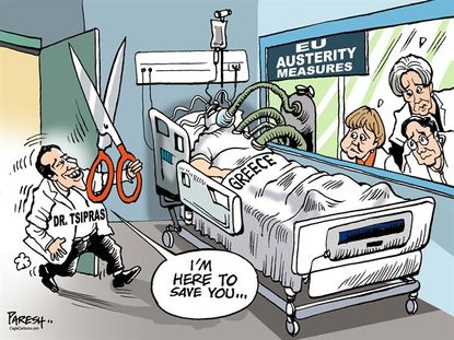 Political cartoon world Greece elections