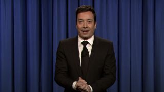 Jimmy Fallon monologuing on Late Night with Jimmy Fallon