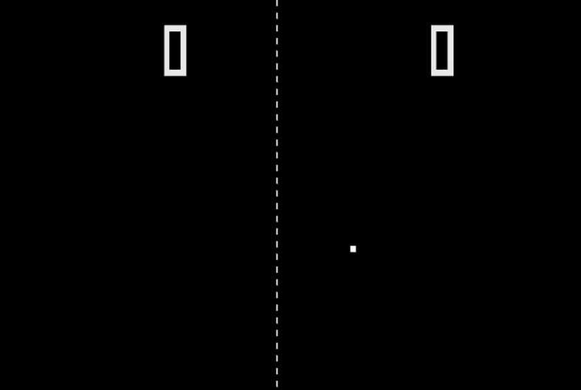 A game of Pong at nil all.