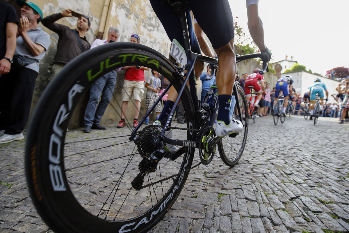 Cobbles on stage 18 of the Giro d'Italia
