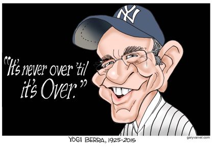 Editorial cartoon U.S. Yogi Berra