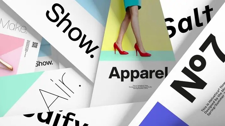Selection of type set in Helvetica Now