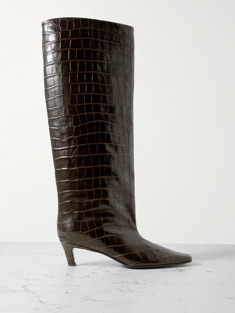 TOTEME, Croc-Effect Leather Knee Boots